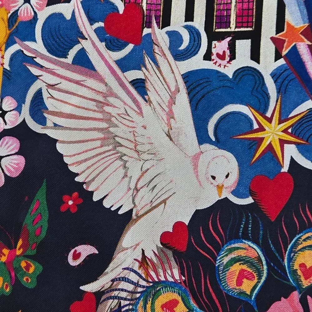 NWOT Liberty Love Navy Silk Twill Scarf Limited Collectible